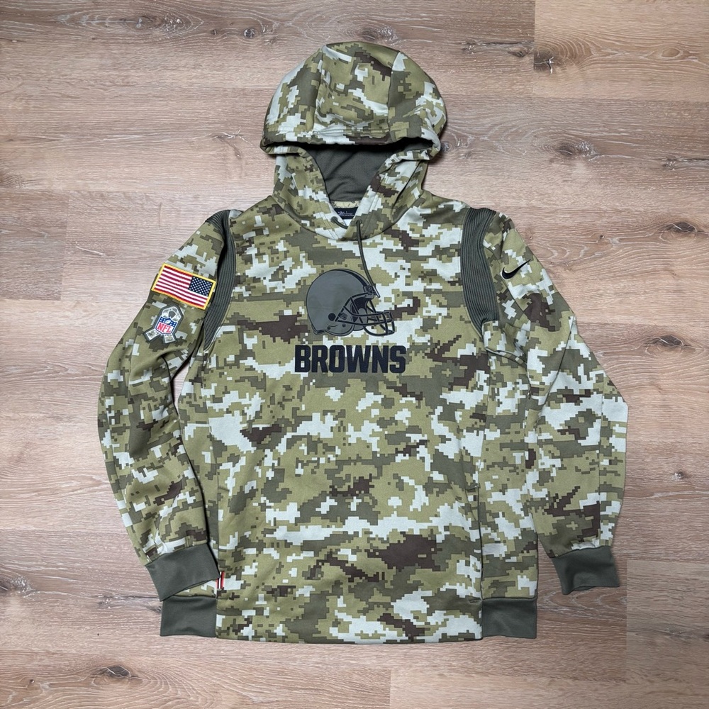 CLEVELAND BROWNS NIKE Camo 2021 Salute To Service HOODIE MEN'S Large